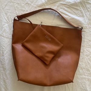 🤎 Barney’s New York leather shoulder tote bag 🤎